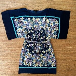 BCBGMaxAzria Navy Floral Top